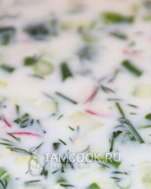 Окрошка на кефире без колбасы