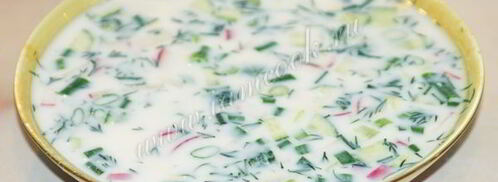 окрошка на кефире без колбасы. Шаг 10