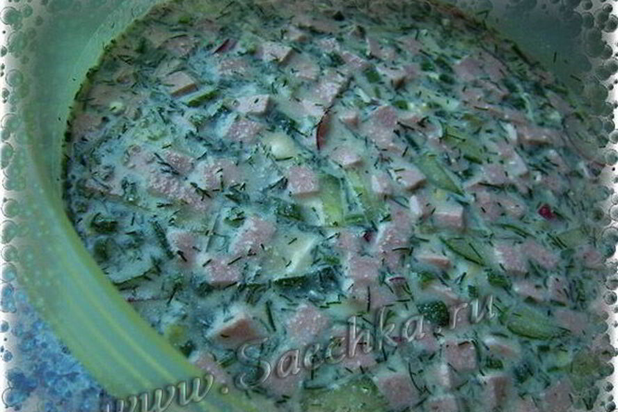 Рецепт окрошки на кефире с минералкой