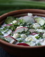 Окрошка на квасе с редисом