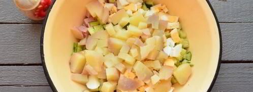 окрошка на майонезе и воде. Шаг 7