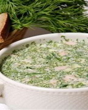 Окрошка на минеральной воде с кефиром