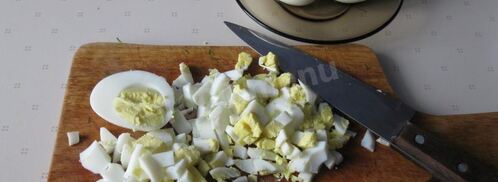 окрошка на воде с уксусом и майонезом. Шаг 6