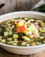 Окрошка рыбная на квасе