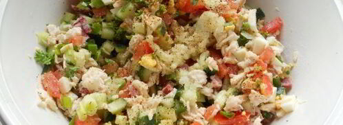 окрошка с курицей и помидорами. Шаг 5