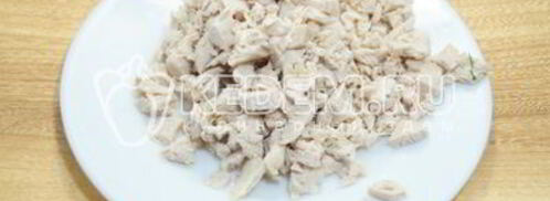 окрошка с курицей на квасе. Шаг 3