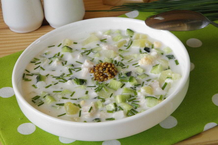 Рецепт окрошки с курицей