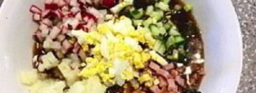 окрошка с квасом. Шаг 4