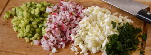 окрошка с жареным мясом. Шаг 4