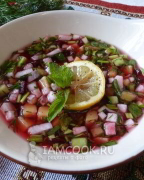 Постная окрошка на квасе