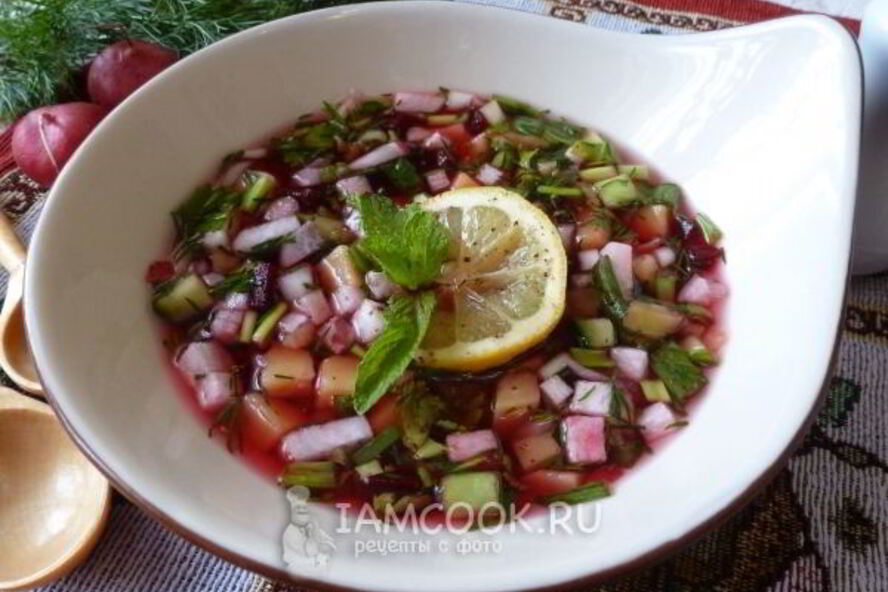 Рецепт постной окрошки на квасе