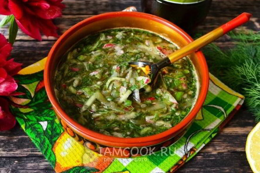 Рецепт вегетарианской окрошки на квасе