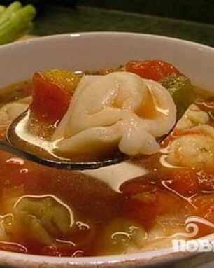 Овощной суп с тортеллини