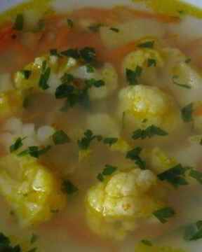 Овощной суп с цветной капустой