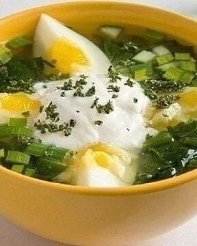 Овощной супчик с яйцом