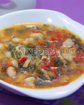 Суп Минестроне с фасолью и беконом