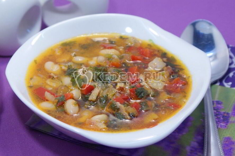 Рецепт супа минестроне с фасолью и беконом