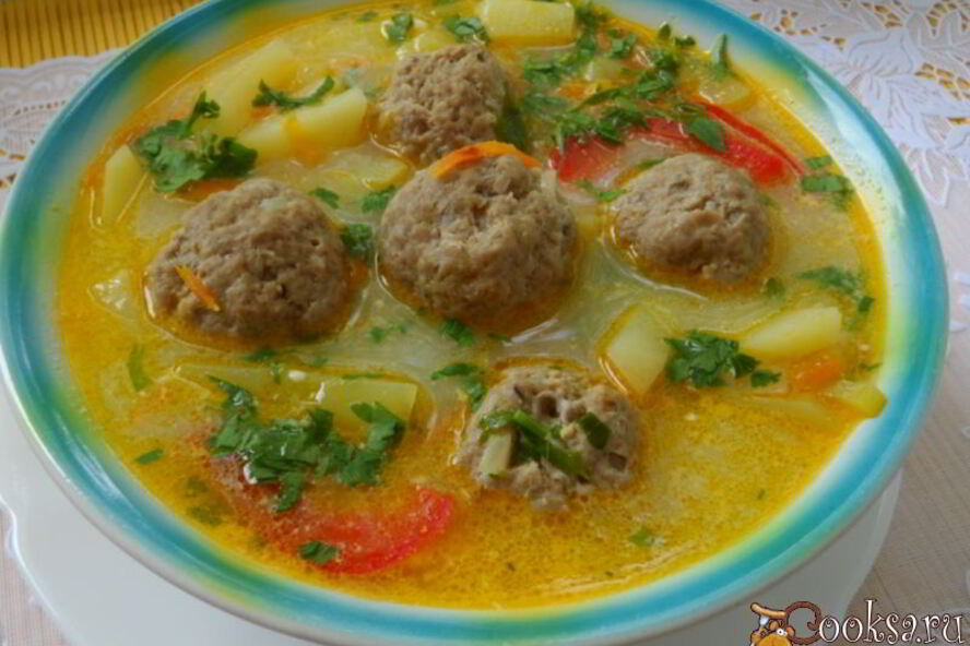 Рецепт супа с овощами и тефтелями