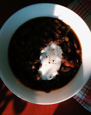 Чечевичная похлебка с грибами