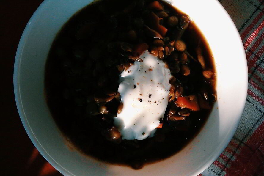 Рецепт чечевичной похлебки с грибами