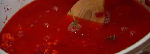 чечевичная похлебка с капустой кале, свеклой и помидорами. Шаг 7