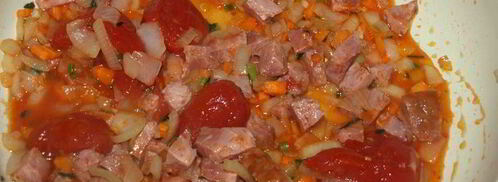 чечевичная похлебка с сальчичоном. Шаг 4