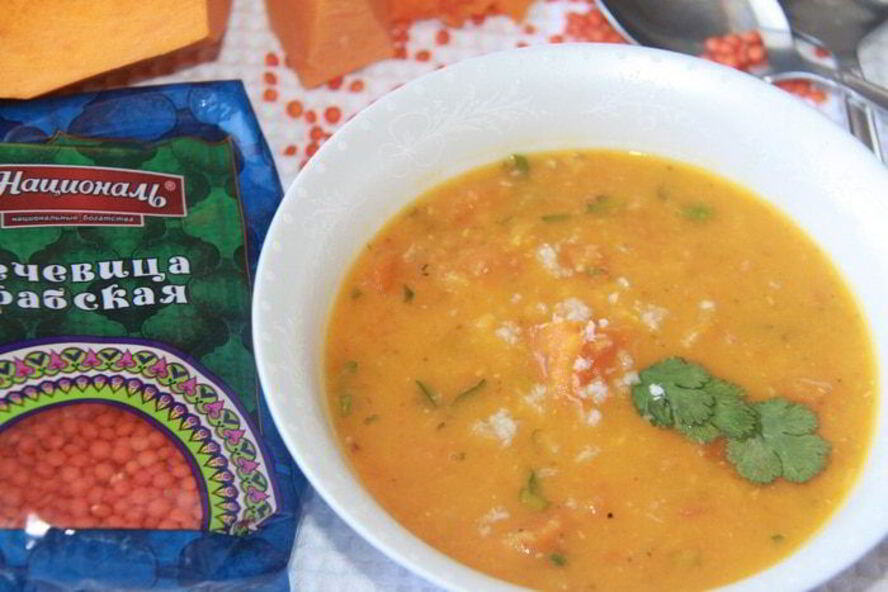 Рецепт чечевично-тыквенной похлебка