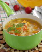 Похлебка с тыквой, грибами и булгуром