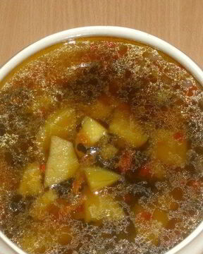 Постный грибной суп из сушеных грибов