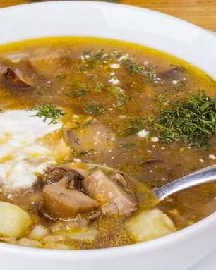 Нежный грибной рассольник