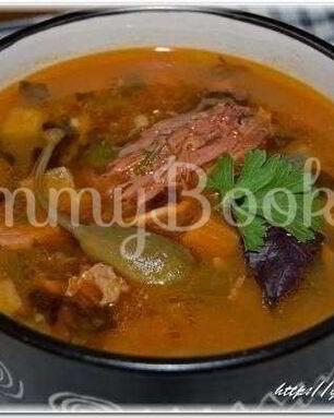 Рассольник из индейки с перловкой