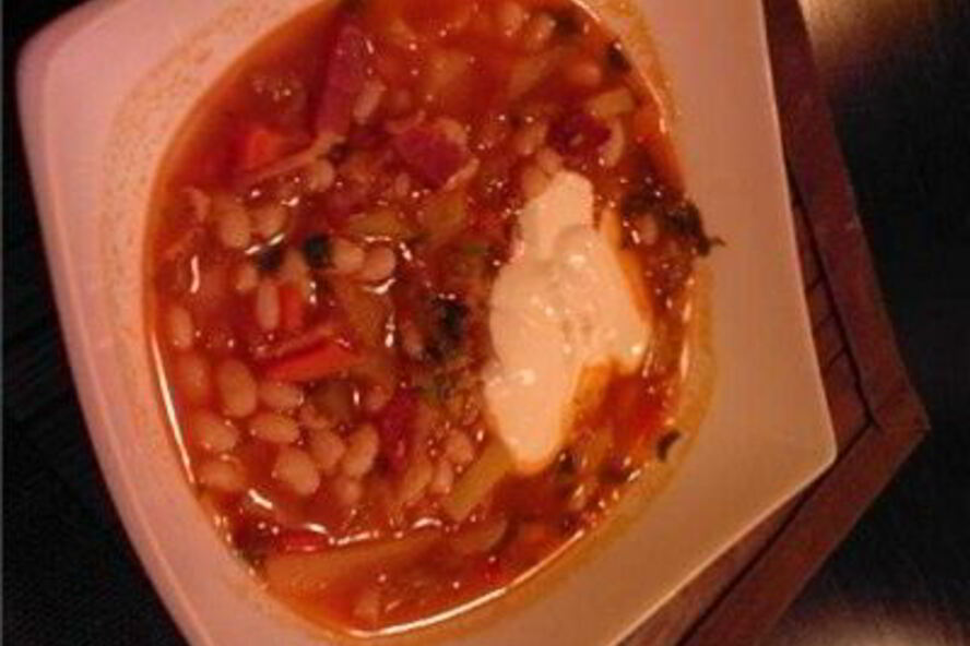 Рецепт рассольника с фасолью и беконом