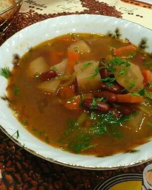 Рассольник с фасолью