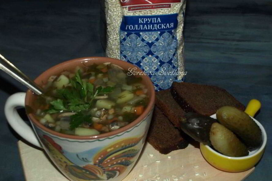 Рецепт рассольника с грибами и перловой крупой