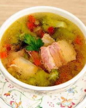 Рассольник с копченой грудинкой