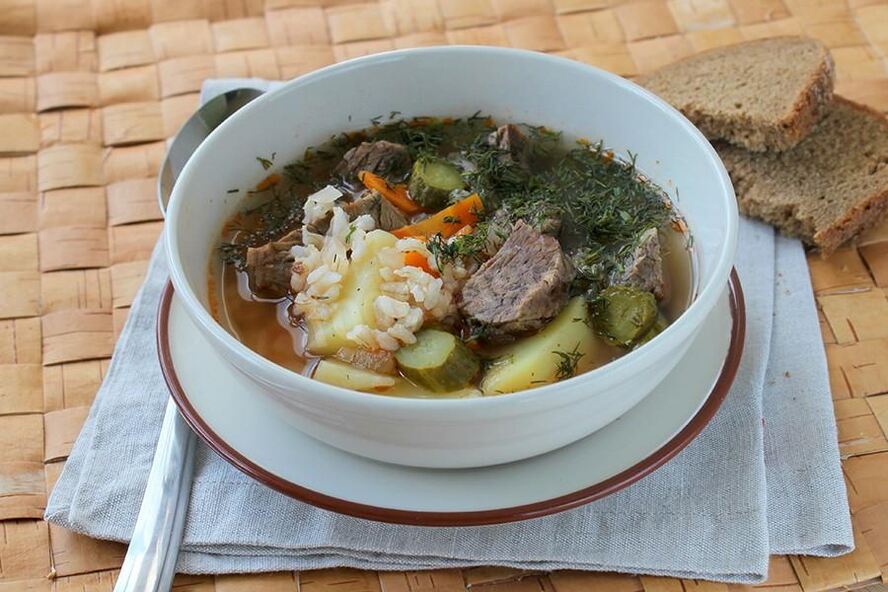 Рецепт рассольника с нешлифованным рисом