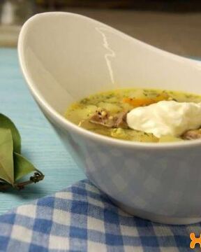 Рассольник с пшеном