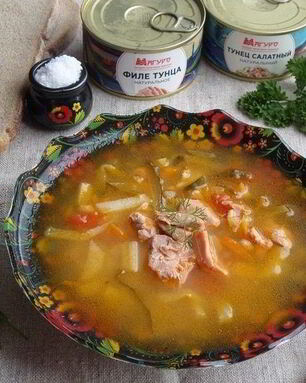 Рассольник с тунцом