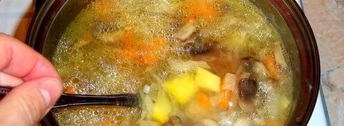 грибные щи из квашеной капусты. Шаг 9