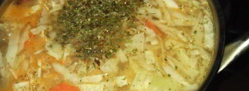 острые щи с рыбными консервами. Шаг 7