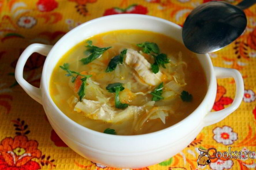 Рецепт щей из свежей и квашеной капусты на курином бульоне