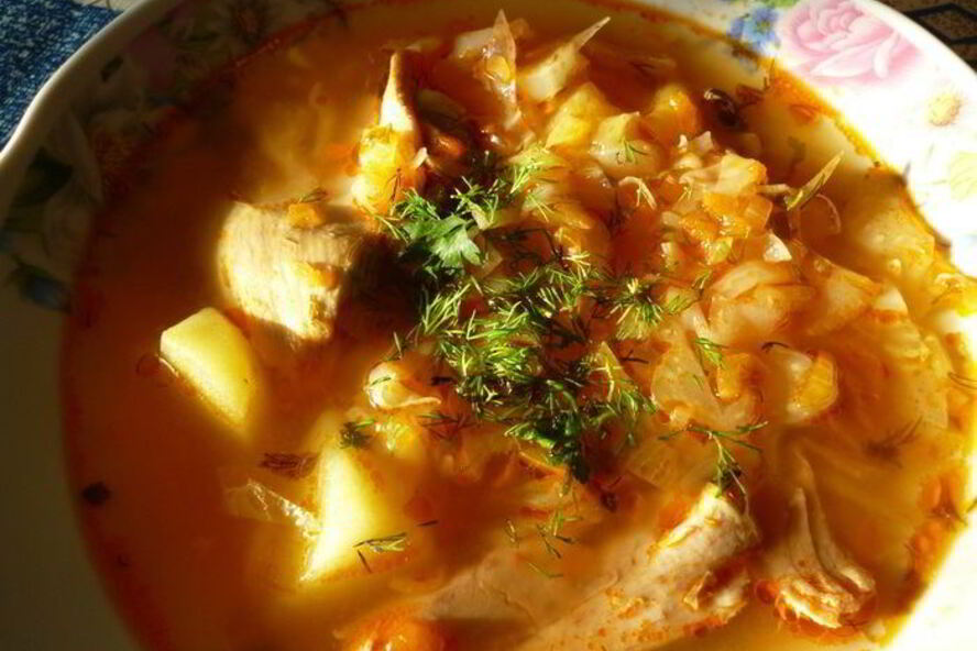 Рецепт щей из свежей капусты с солеными помидорами