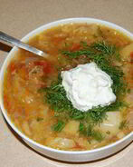 Щи из свежей капусты со свининой