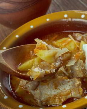 Щи по-уральски из квашеной капусты