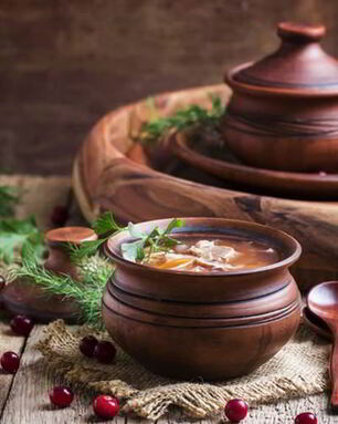 Щи с брусникой