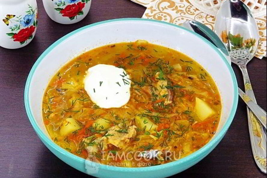 Рецепт щей с рыбными консервами в мультиварке