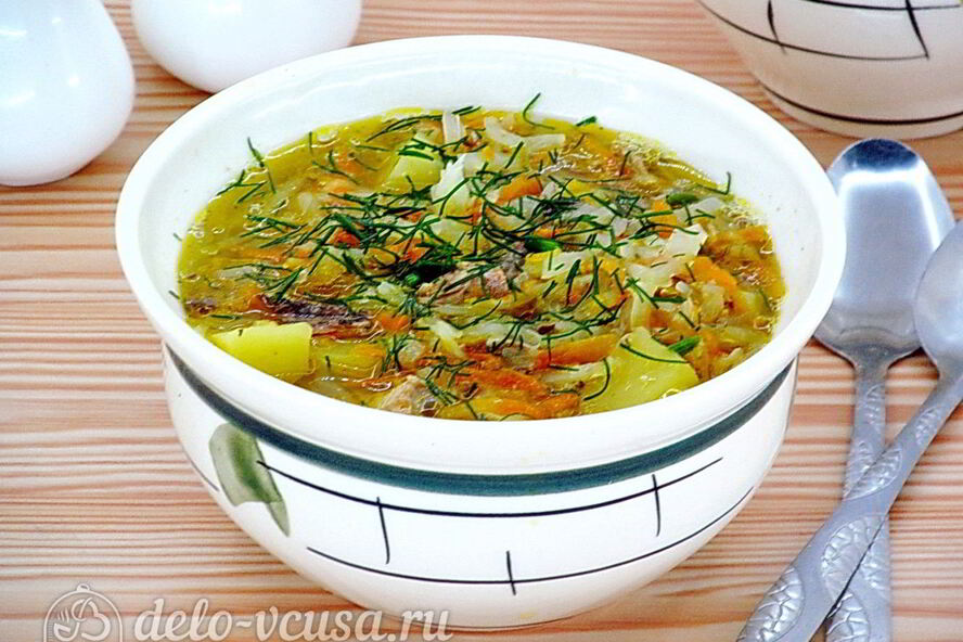 Рецепт щей с рыбными консервами