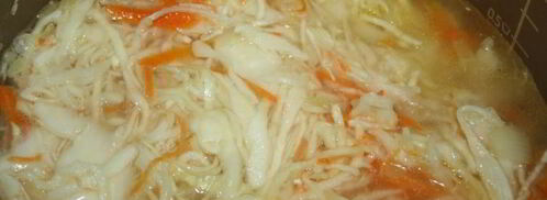 суточные щи со свининой и сушеными грибами на квашеной капусте. Шаг 4