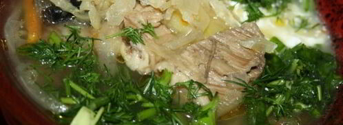 суточные щи со свининой и сушеными грибами на квашеной капусте. Шаг 10