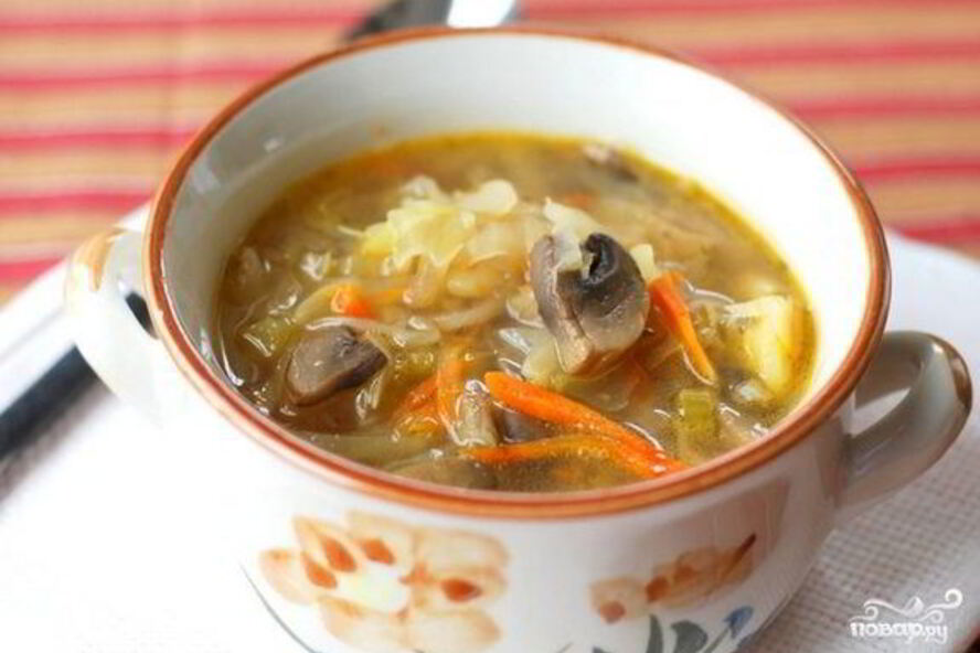 Рецепт вегетарианских щей из квашеной капусты